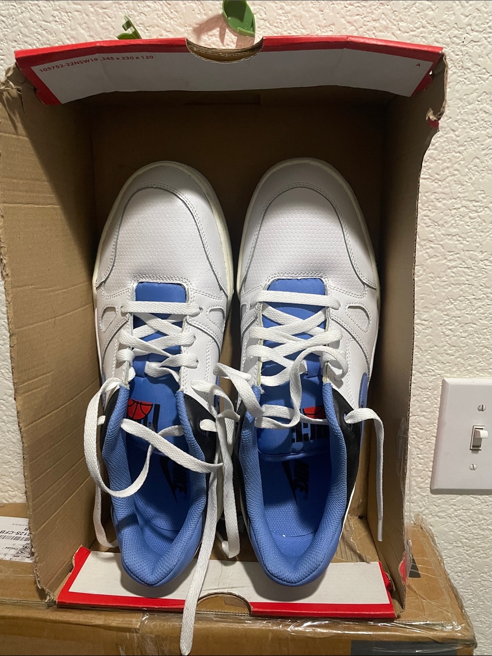 Nike White Sneakers with Light Blue Lining